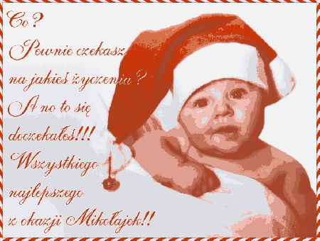 Dziecko z życzeniami z okazji mikołajek